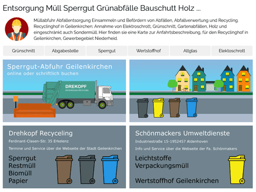 Entsorgung Müll Sperrgut Grünabfälle Bauschutt Geilenkirchen