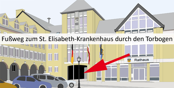 Fußweg Elisabeth-Krankenhaus Geilenkirchen