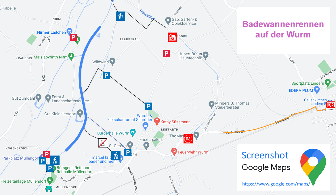 Karte Badewannenrennen Google Maps