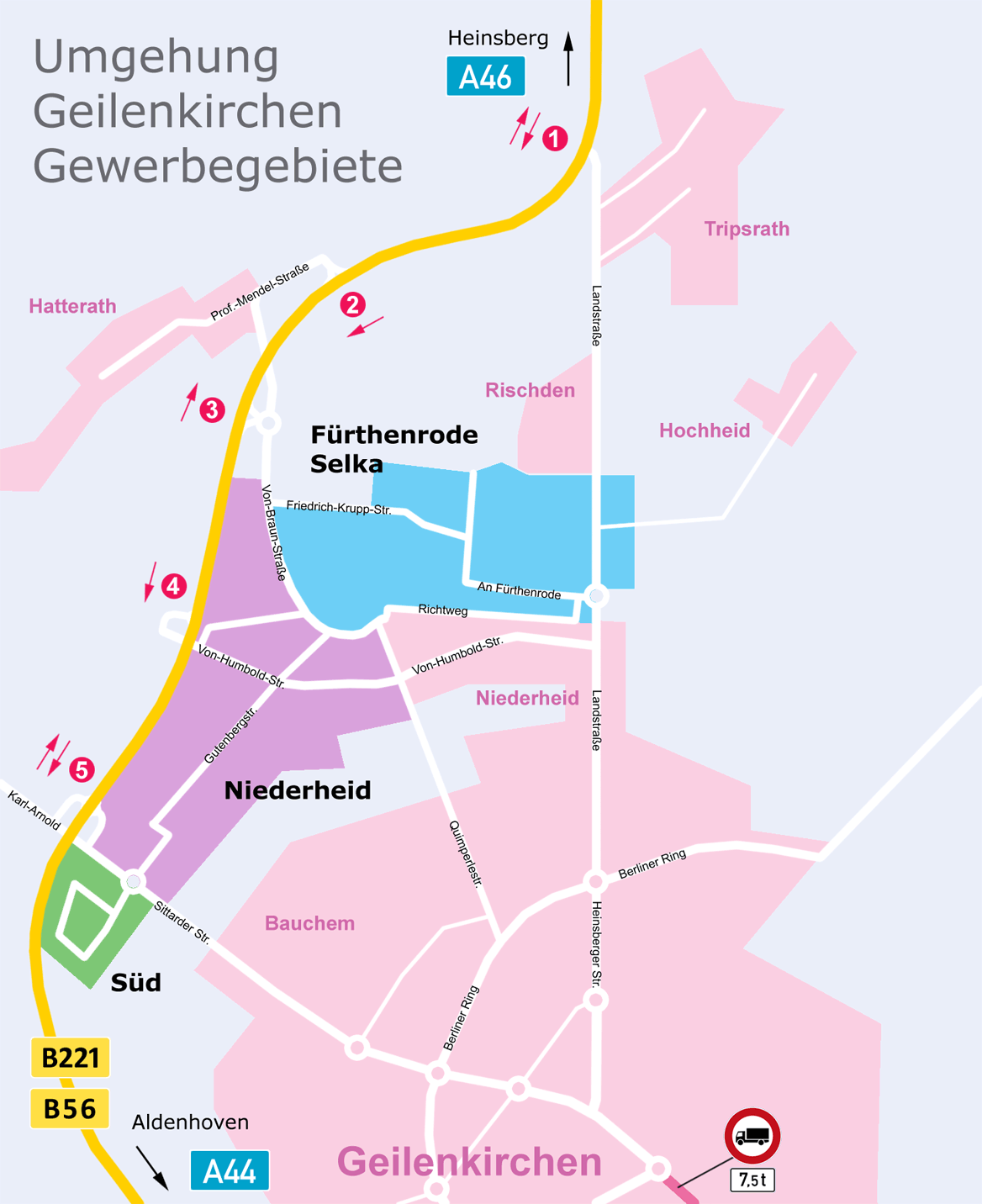 Gewerbegebiete Geilenkirchen Zufahrt B56 Umgehungsstraße