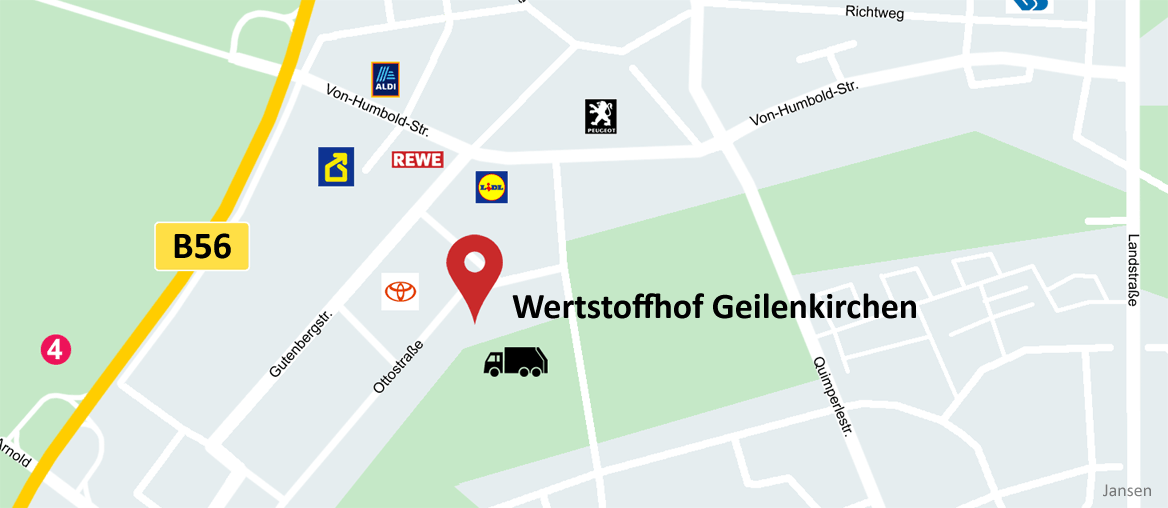 Wertstoffhof Geilenkirchen-Niederheid Gewerbegebiet Anfahrt