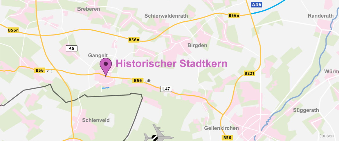 Anfahrt Karte Historischer Stadtkern Gangelt