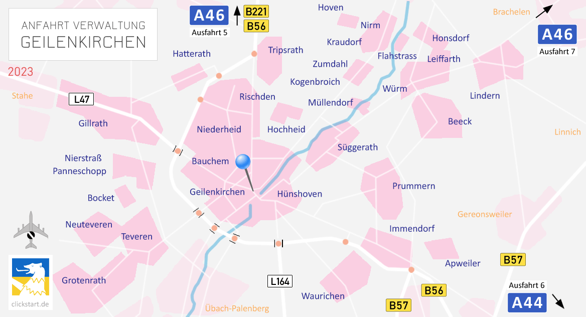 Anfahrt zur Stadtverwaltung Geilenkirchen