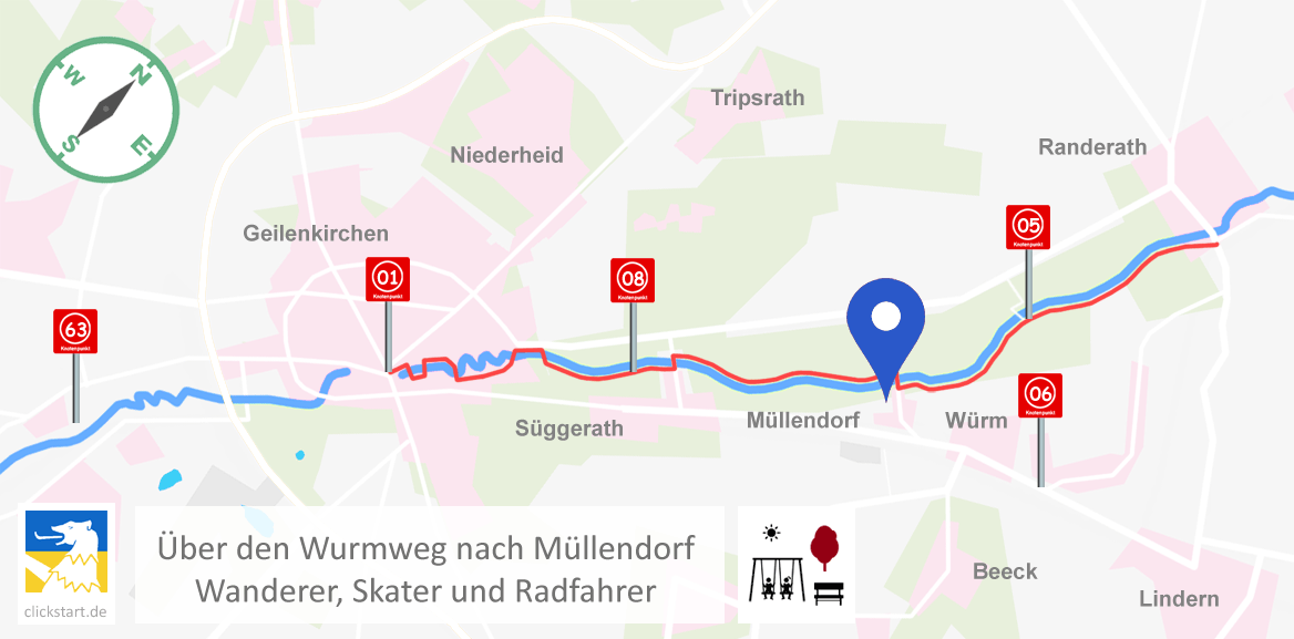 Karte Wurmweg Geilenkirchen Kreis Heinsberg