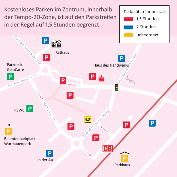 Karte Parken Stadtzentrum Geilenkirchen